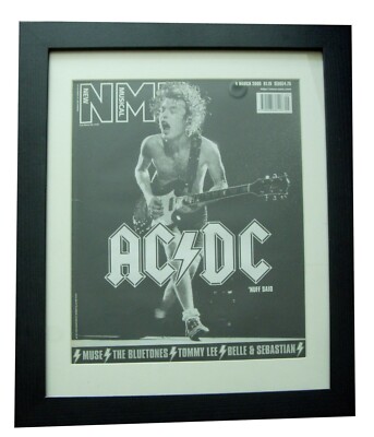 AC/DC+STIFF UPPER+NME 2000+RARE ORIGINAL+VINTAGE+POSTER+FRAMED+FAST GLOBAL SHIP
