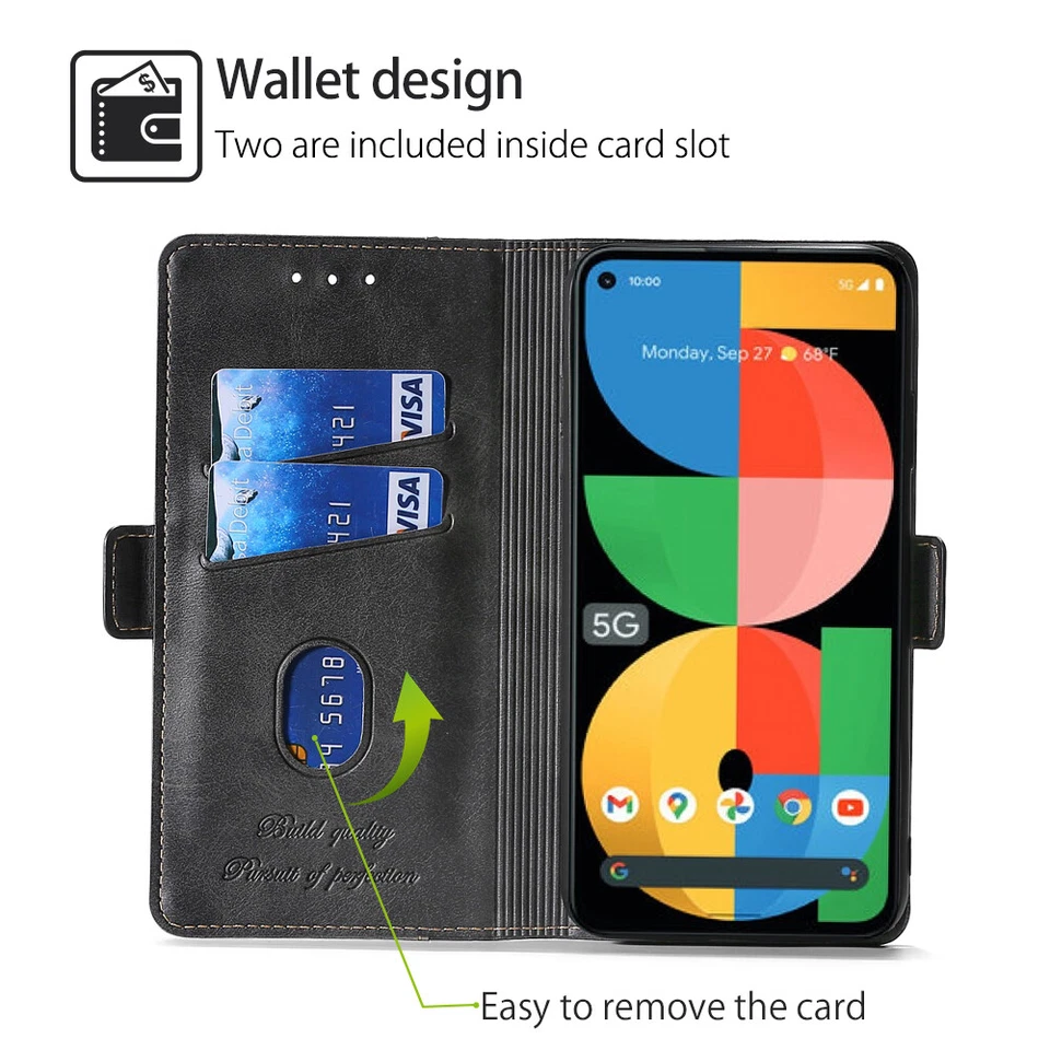 Case for Google Pixel 10 9 8 7 6 5 4 3a Wallet Flip Magnetic Leather Phone Cover - Image 2 of 4