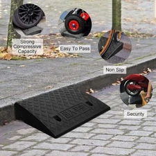 2 Pack Driveway Ramp Heavy Duty Vehicle Curb Rubber Threshold Ramp Professional