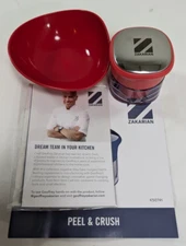 Geoffrey Zakarian by Dash Herb Garlic Peel & Crush Prep Set Cranberry RED