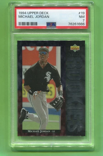 MICHAEL JORDAN CHICAGO BULLS & WHITE SOX 1994 UPPER DECK BASEBALL #19 PSA 7
