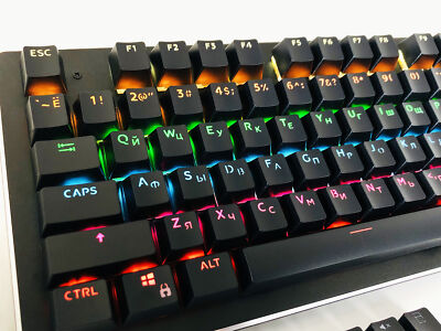132 Keys Russian Backlit Keycaps Set Black OEM Keycap for MX Swittch Keyboards