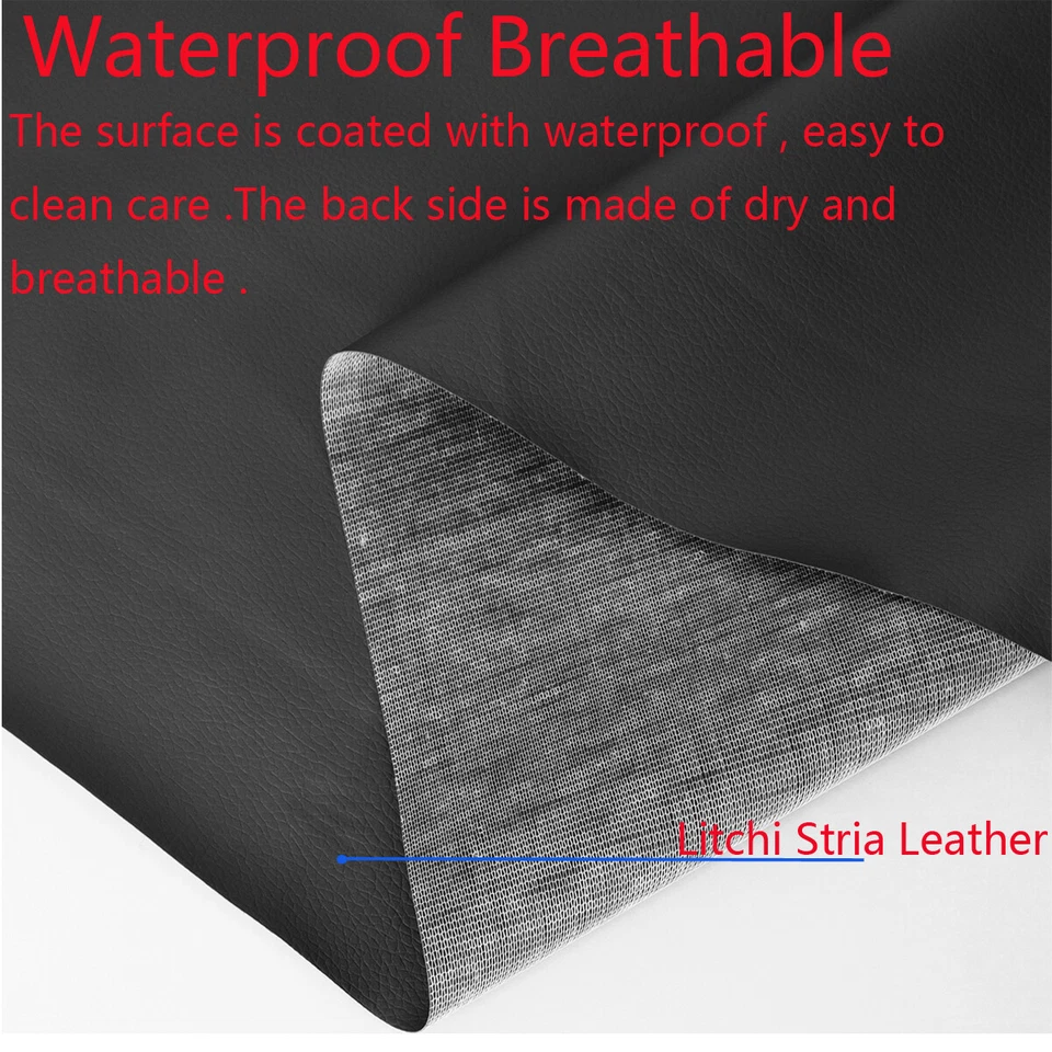 Hojas de tela de cuero de vinilo impermeables duraderas anti-UV para barco, coche hágalo usted mismo renovar Foto 3 de 4
