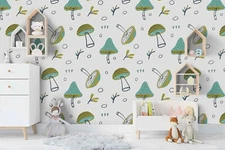 3D Mushroom Seamless Wallpaper Wall Mural Removable Self-adhesive Sticker267