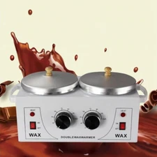 Double Pot Wax Melting Machine Double Furnace Fondue Wax Treatment Heater Waxer
