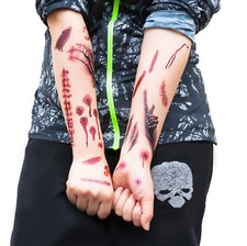 Tattoos Narben Wunden Horror Ritzen Halloween - 40 realistisch aussehende Motive