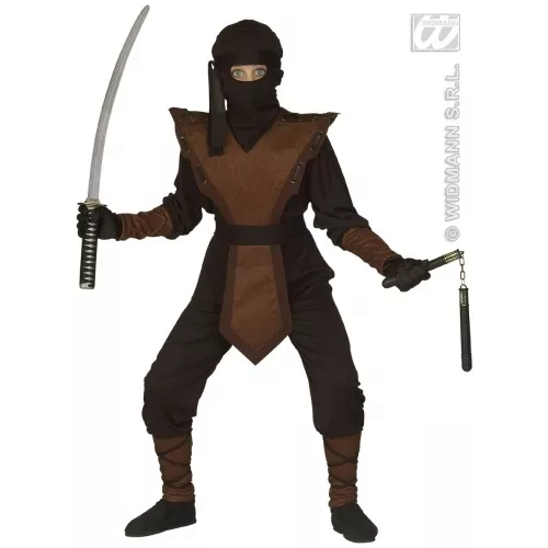 CARNEVALE COSTUME VESTITO NINJA GUERRIERO BAMBINO 8/10 ANNI