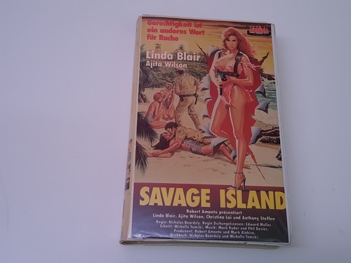 Savage Island 1985 VHS German PAL Video Großbox Linda Blair Leon Askin