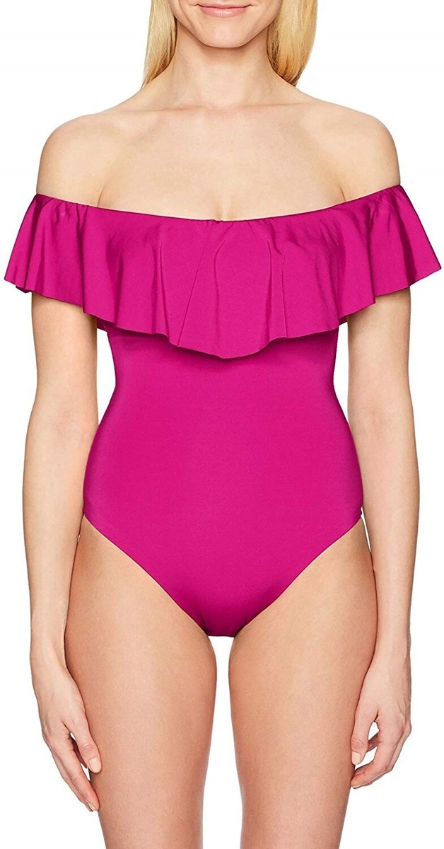 Trina Turk Women's 171884 Off Shoulder Ruffle Bandeau One Piece