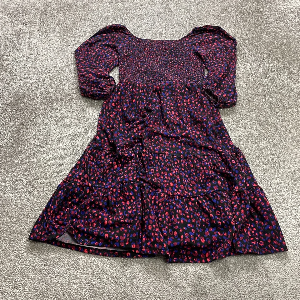 Vestido Aqua By Bloomingdales Midi Niñas Grande Multicolor Floral Calzoncillo Manga Larga Foto 2 de 4