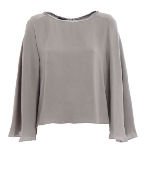 GEORGIO ARMANI Women's Blouse Gray AUTHENTIC Made in Italy Size 42 MSRP $1295
