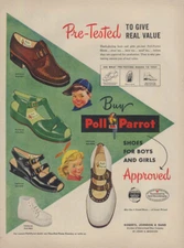 Pre-Tested to Give Real Value: Poll Parrot Shoes for Boys & Girls ad 1949 L