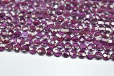 4.5-5mm Natural Rhodolite Garnet Coin Shape Faceted Gemstone Beads 13" 1 Strand