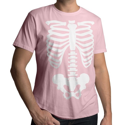 T-Shirt Rippenkäfig Beckenkörper Skelett Halloween Kostüm Herren/Unisex Grafik T-Shirt - Bild 19 von 23