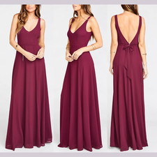 NEW $198 Show Me Your Mumu [ Small ] Jenn Maxi Dress in Merlot Chiffon #S529