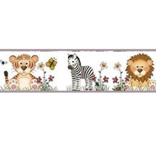 Dolls House Nursery Wallpaper Border Zoo Animals 1:24 1/2 inch Miniature Print - Picture 1 of 8