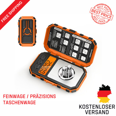 ORIA Feinwaage 50g/0,001g, Digitalwaage für Schmuck mit LCD, Tara & Zubehör TOP