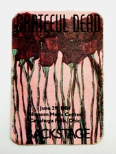 Grateful Dead Backstage Pass Ohio Cuyahoga Falls Blossom 6/29/84 6/29/1984 Roses