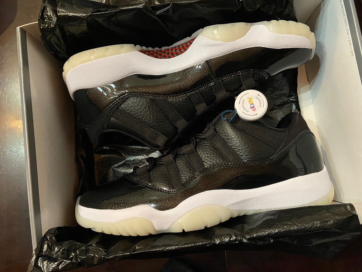 Jordan 11 Retro Low 72 10 Shoes Black/Red/White Sail size 9.5 NIB