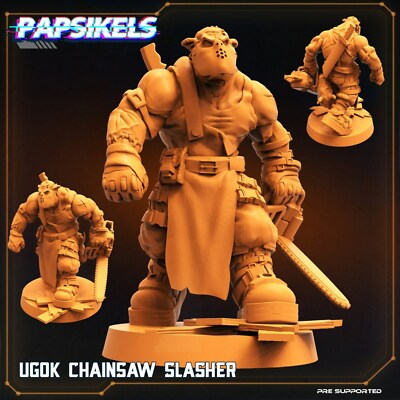 Ugok Chainsaw Slasher - Resin Miniature | Sci fi | Cyberpunk Mini | Papsikel