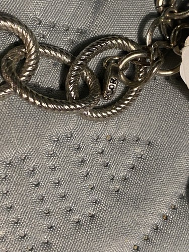 Loft Ombre Coral Silver Tone Chain Statement Necklace NWT - Picture 4 of 6