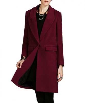 wine red wool coat