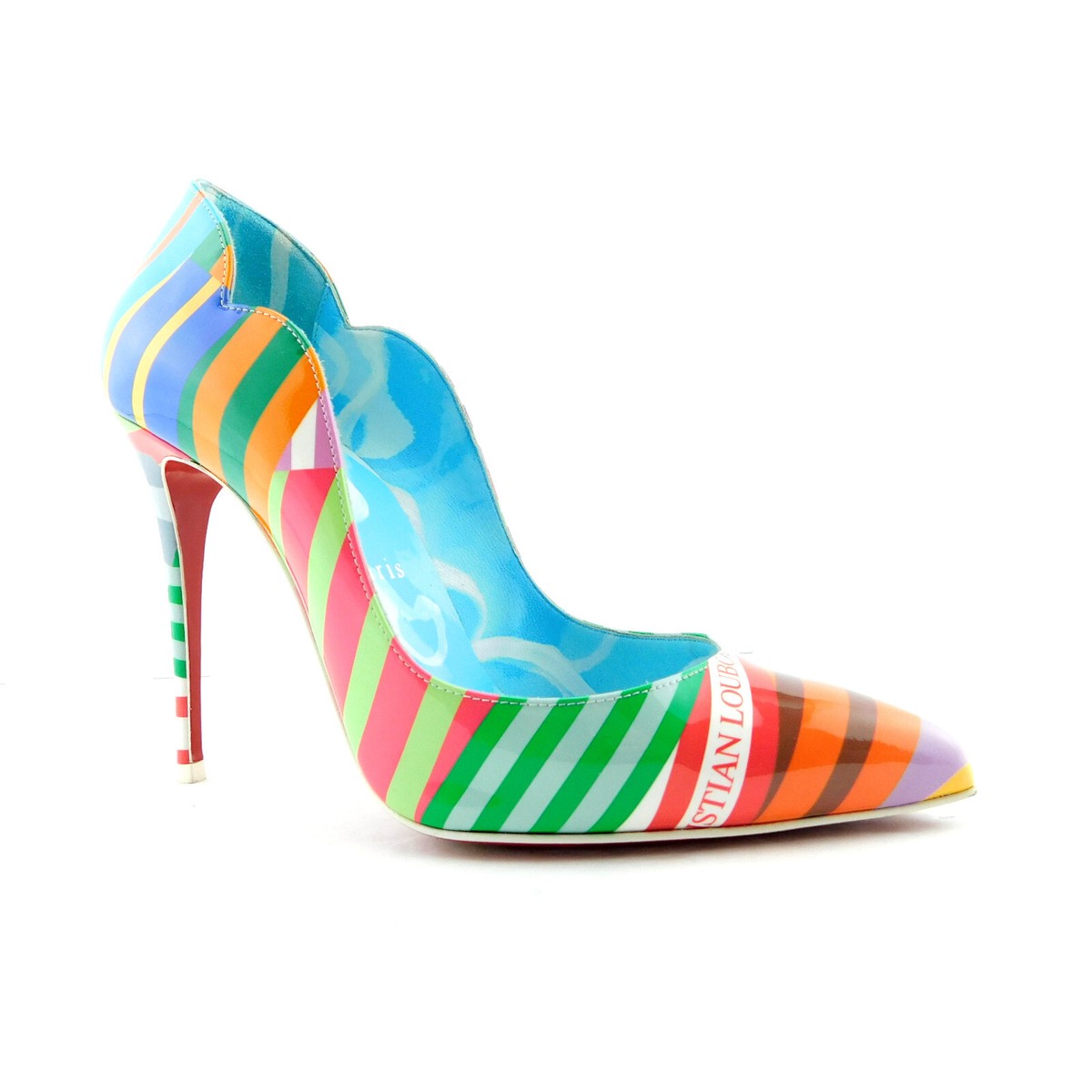 靴 Christian louboutin CHRISTIAN LOUBOUTIN Size 6 HOT CHICK Striped Heels Pumps