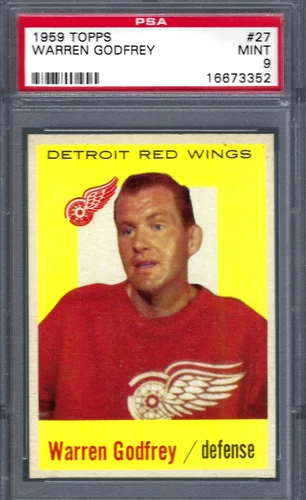 1959 Topps HK #27 PSA 9 Warren Godfrey Red Wings 27