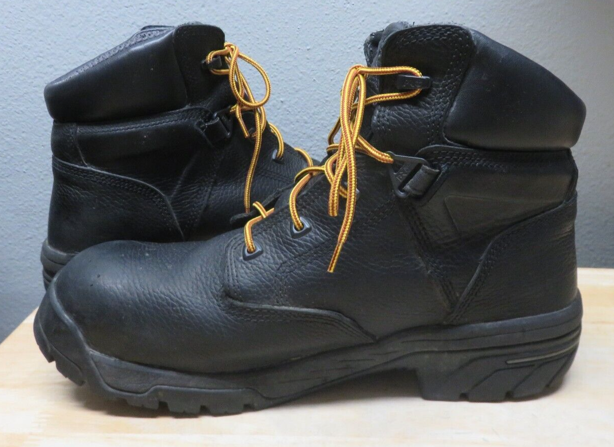 Timberland Mens Pro 215 Steel Toe Work Boots Black Leather  display picture 2
