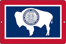 Wyoming State Flag Metal Tin Sign Wall Decor Man Cave Bar WY