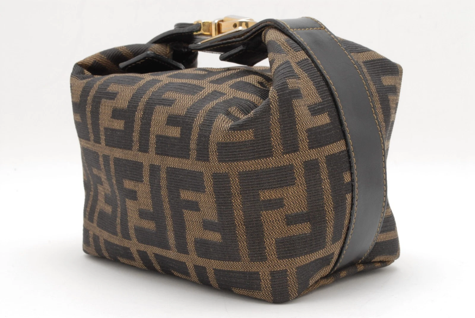 Fendi — FENDI Zucca Vanity Small Hand Bag Brown Canvas
