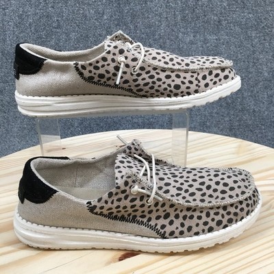 Hey Dude Shoes Womens Wendy Tartan Cheetah Print Moc Toe