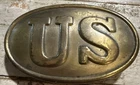 Vtg US Military Civil War Brass Belt Buckle Reproduction Union Army 3.25”