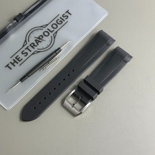 Black Rubber Watch Strap Band Compatible with Tudor Black Bay GMT Chrono