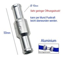 10mm Alu Membran R&uuml;ckschlagventil &Oslash; 10mm sehr geringer &Ouml;ffnungsdruck