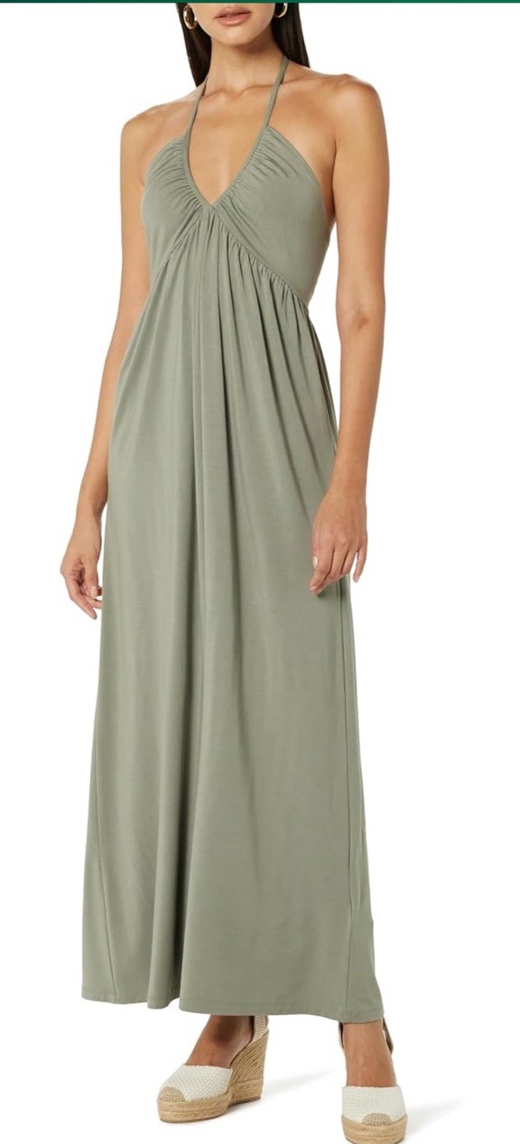 The Drop Womens Kapri Gathered Halter Dress Size large