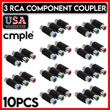 RCA to Dual RCA Adapter Jack Coupler Audio Video Cable Connector Joiner 10 PCS