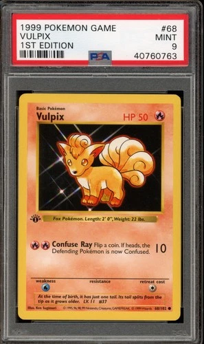 Pokemon Vulpix Base Set Shadowless 1st Edition #68 PSA 9 Mint