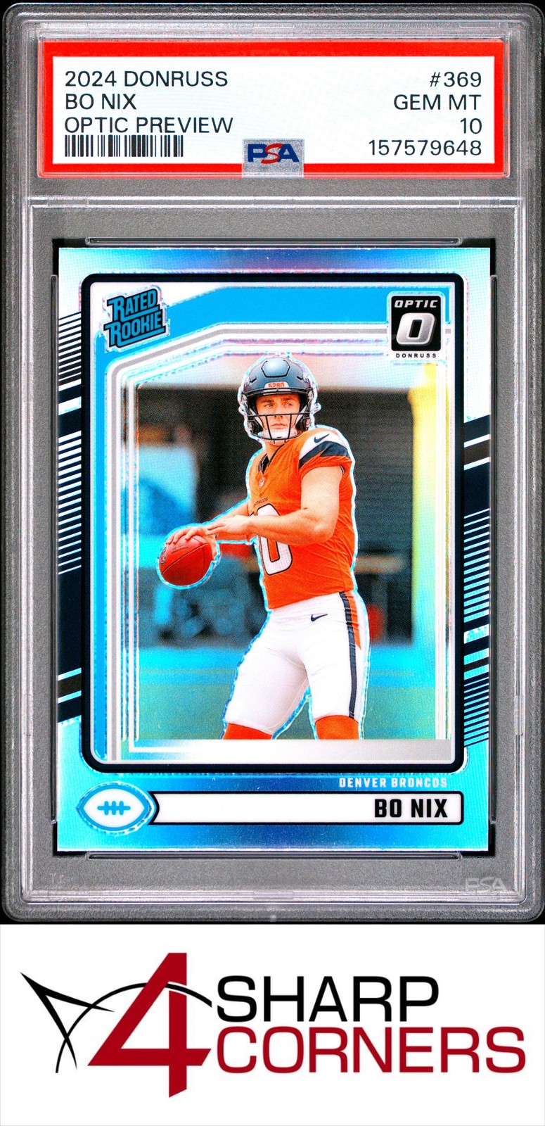 Bo Nix Panini Donruss #369 Optic Preview