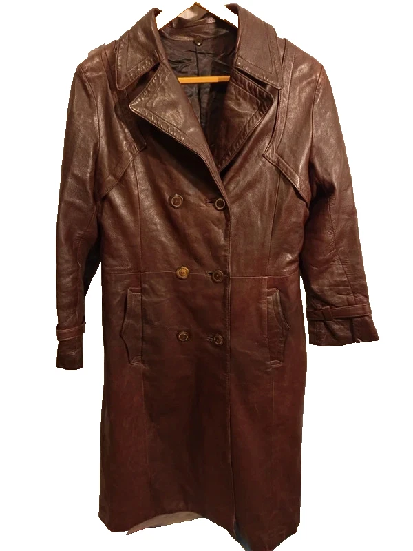 Manteau En Cuir Noir Isik Leder - Taille XXL (2XL) - Mi-long - Occasion Très Bon état