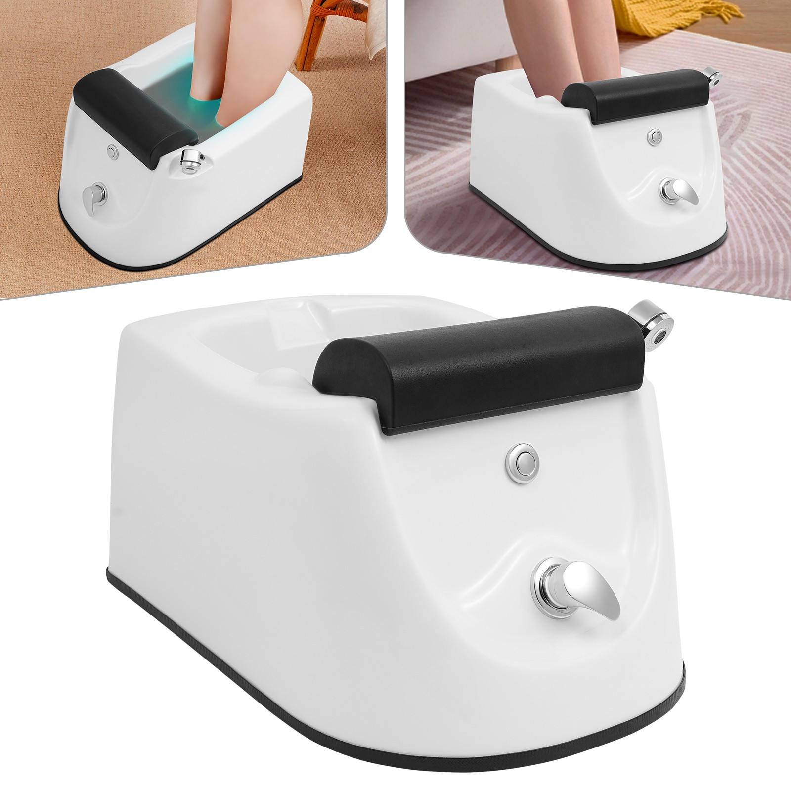 Portable Foot Spa Tub Foot Bath with Colorful Lamp Acrylic Massage Foot Bath