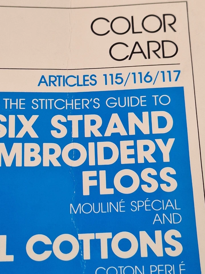 DMC Six Strand Embroidery Floss & Pearl Cottons Color Card W-200A 1990-1 - Image 3 of 4