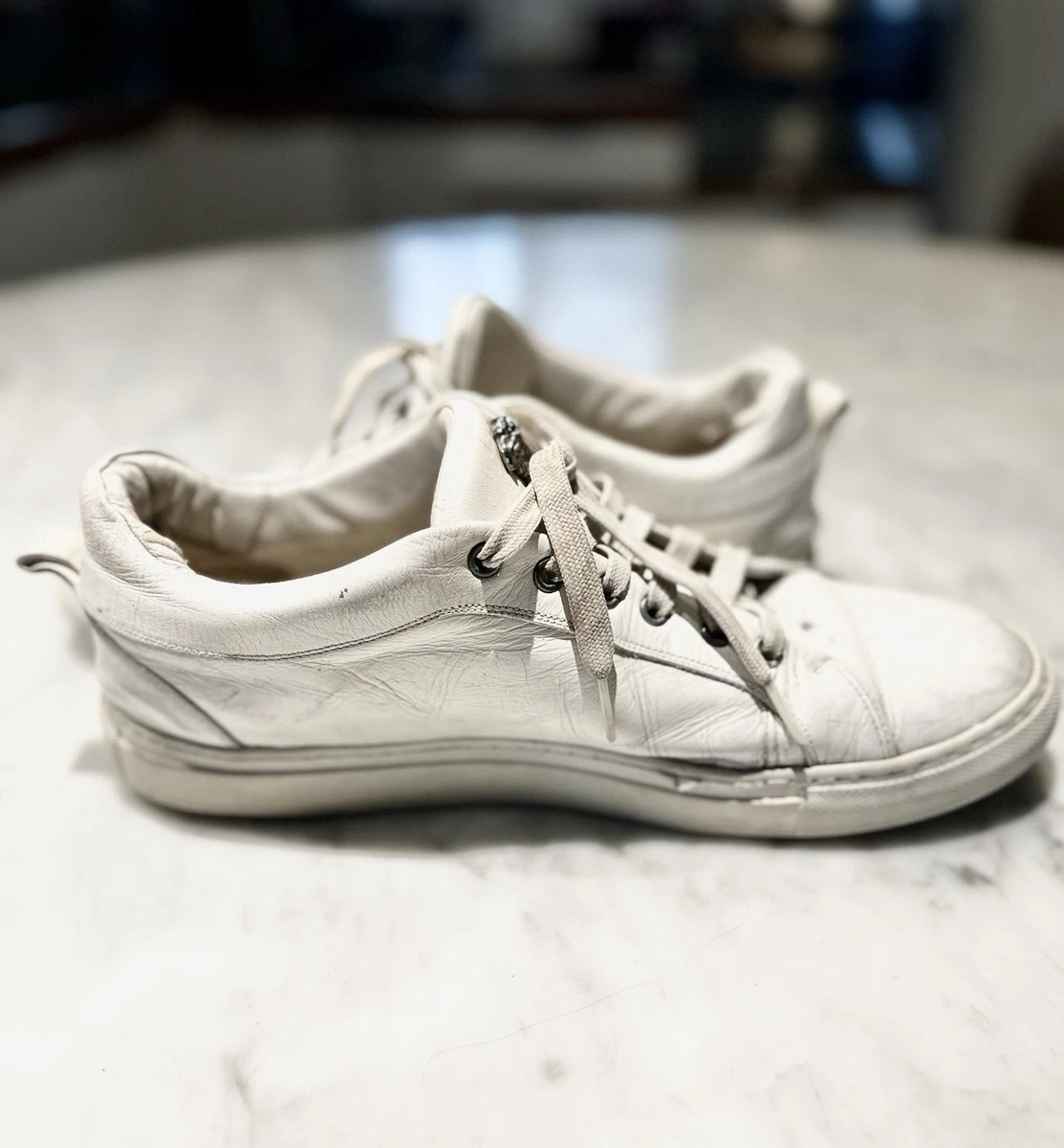 Zapatillas Versace Top Bajo Emblema Medusa para Hombre Cuero Genuino - Para Restaurar/Abatir