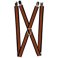 `Suspenders - 1.0`` - Stripe Black/Orange` (Us Import) ACC NEU