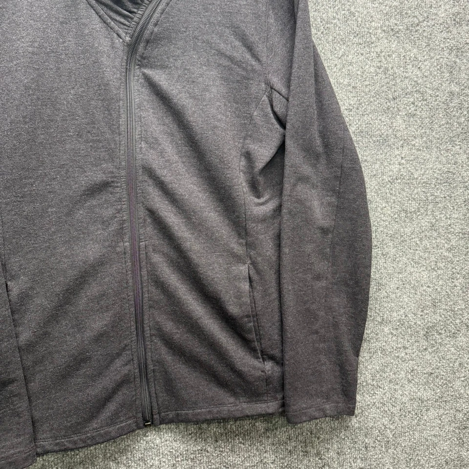 Chaqueta Tuff Athletics Cremallera Completa Mujer Talla L Gris Carbón Cuello Simulado Bordado Foto 4 de 4