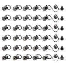60 Pcs 0.31" Screwback Round Head Rivet with Single Ring , Gunmetal