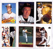 Cal Ripken 6 Card Lot MLB HoF 1985 Topps A-S, Pinnacle Mint, Select Certified