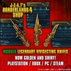 Borderlands 4✨ MODDED SET OF 3 VIVISECTING KNIFE VEX, PENETRATOR ✅PC-PS-XBOX✨