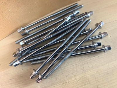 DW Drum Workshop Bass Drum 3-5/8'' TENSION ROD Lot of 16x Parts TP30 Fine Threads
