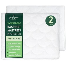Waterproof Bassinet Mattress Pad Cover for Large 21" x 36" Sleeper Also Compa...